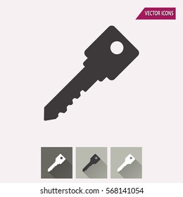 Key vector icon. Illustration isolated for graphic and web design.