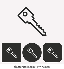 Key vector icon. Illustration isolated for graphic and web design.
