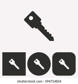 Key vector icon. Illustration isolated for graphic and web design.