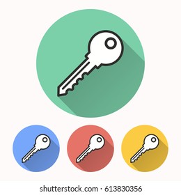 Key vector icon. Illustration isolated for graphic and web design.