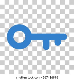 Key vector icon. Illustration style is flat iconic cobalt symbol on a transparent background.