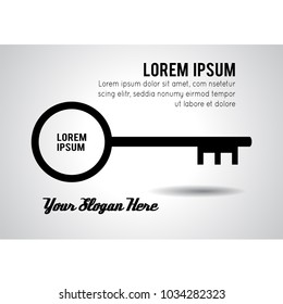 Key vector icon isolated on white background - stylized image.