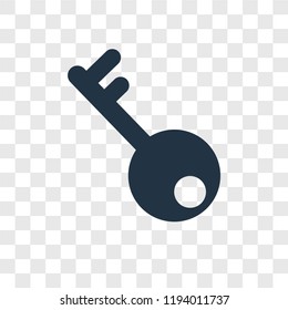 Key vector icon isolated on transparent background, Key transparency logo concept