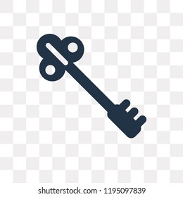 Key vector icon isolated on transparent background, Key transparency concept can be used web and mobile