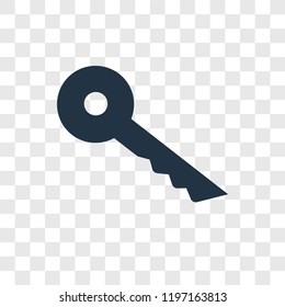 Key vector icon isolated on transparent background, Key transparency logo concept