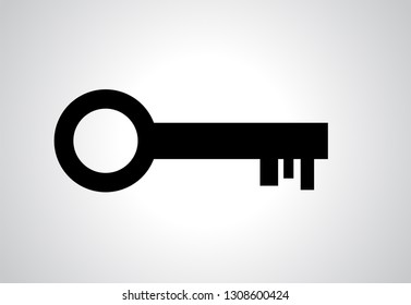 Key vector icon isolated on white background - stylized image.