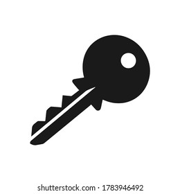 Key vector icon isolated on white background.