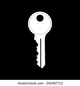 key vector icon isolated on black