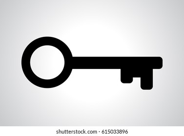 Key vector icon isolated on white background - stylized image.