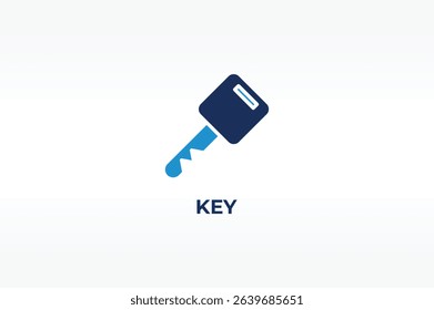 KEY vector, icon or logo sign isolated symbol illustration