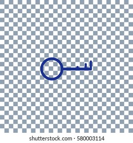Key vector icon on transparent background