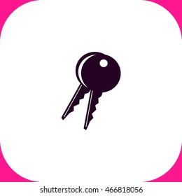 Key vector icon on white background.