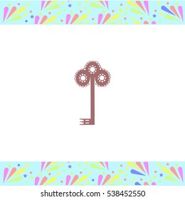 Key vector icon on white background. Isolated illustration. Business picture.