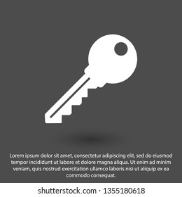 Key vector icon. Open house key icon. Key from the lock icon. Key icon - information protection symbol