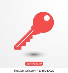 Key vector icon. Open house key icon. Key from the lock icon. Key icon - information protection symbol