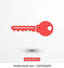 Key vector icon. Open house key icon. Key from the lock icon. Key icon - information protection symbol