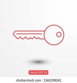 Key vector icon. Open house key icon. Key from the lock icon. Key icon - information protection symbol