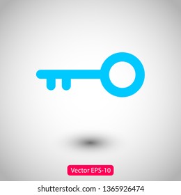 Key vector icon. Open house key icon. Key from the lock icon. Key icon - information protection symbol