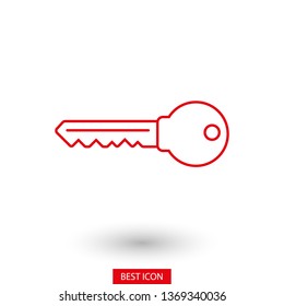 Key vector icon. Open house key icon. Key from the lock icon. Key icon - information protection symbol