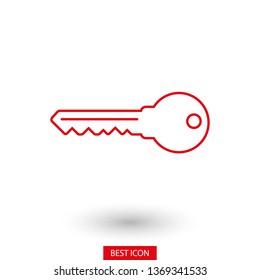 Key vector icon. Open house key icon. Key from the lock icon. Key icon - information protection symbol
