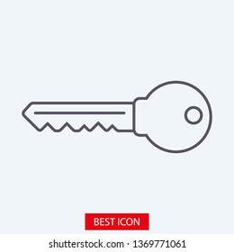Key vector icon. Open house key icon. Key from the lock icon. Key icon - information protection symbol