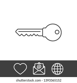 Key vector icon. Open house key icon. Key from the lock icon. Key icon - information protection symbol