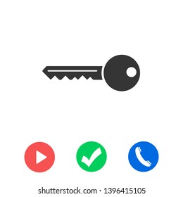 Key vector icon. Open house key icon. Key from the lock icon. Key icon - information protection symbol