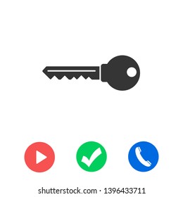 Key vector icon. Open house key icon. Key from the lock icon. Key icon - information protection symbol