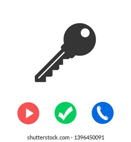 Key vector icon. Open house key icon. Key from the lock icon. Key icon - information protection symbol