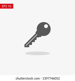 Key vector icon. Open house key icon. Key from the lock icon. Key icon - information protection symbol