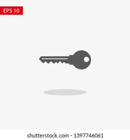 Key vector icon. Open house key icon. Key from the lock icon. Key icon - information protection symbol