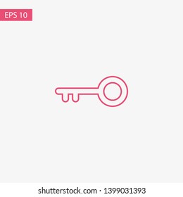 Key vector icon. Open house key icon. Key from the lock icon. Key icon - information protection symbol