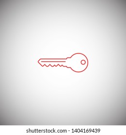 Key vector icon. Open house key icon. Key from the lock icon. Key icon - information protection symbol