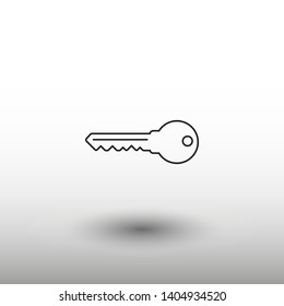 Key vector icon. Open house key icon. Key from the lock icon. Key icon - information protection symbol