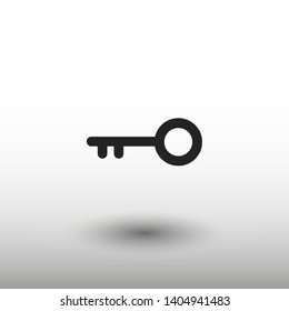 Key vector icon. Open house key icon. Key from the lock icon. Key icon - information protection symbol