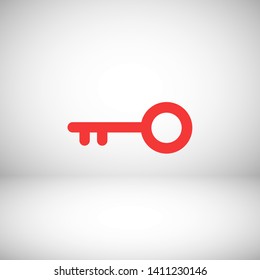 Key vector icon. Open house key icon. Key from the lock icon. Key icon - information protection symbol