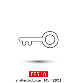 Key vector icon. Open house key icon. Key from the lock icon. Key icon - information protection symbol