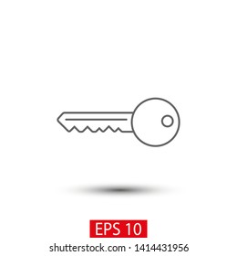 Key vector icon. Open house key icon. Key from the lock icon. Key icon - information protection symbol