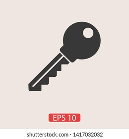 Key vector icon. Open house key icon. Key from the lock icon. Key icon - information protection symbol