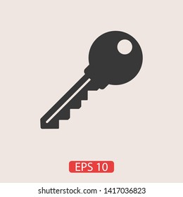 Key vector icon. Open house key icon. Key from the lock icon. Key icon - information protection symbol