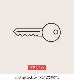 Key vector icon. Open house key icon. Key from the lock icon. Key icon - information protection symbol