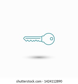 Key vector icon. Open house key icon. Key from the lock icon. Key icon - information protection symbol
