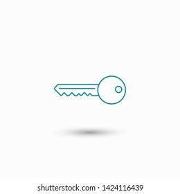 Key vector icon. Open house key icon. Key from the lock icon. Key icon - information protection symbol