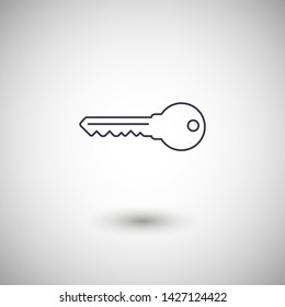 Key vector icon. Open house key icon. Key from the lock icon. Key icon - information protection symbol