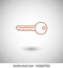 Key vector icon. Open house key icon. Key from the lock icon. Key icon - information protection symbol