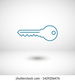 Key vector icon. Open house key icon. Key from the lock icon. Key icon - information protection symbol