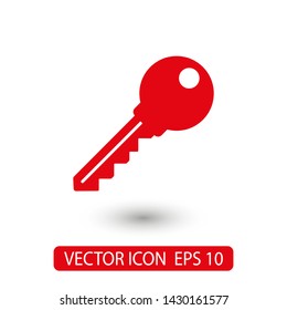 Key vector icon. Open house key icon. Key from the lock icon. Key icon - information protection symbol