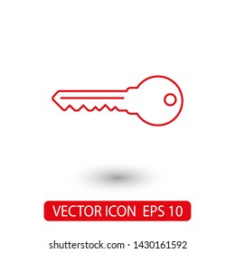 Key vector icon. Open house key icon. Key from the lock icon. Key icon - information protection symbol