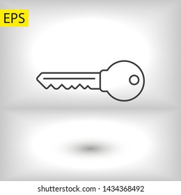 Key vector icon. Open house key icon. Key from the lock icon. Key icon - information protection symbol