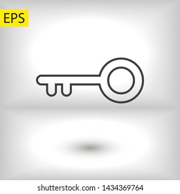 Key vector icon. Open house key icon. Key from the lock icon. Key icon - information protection symbol